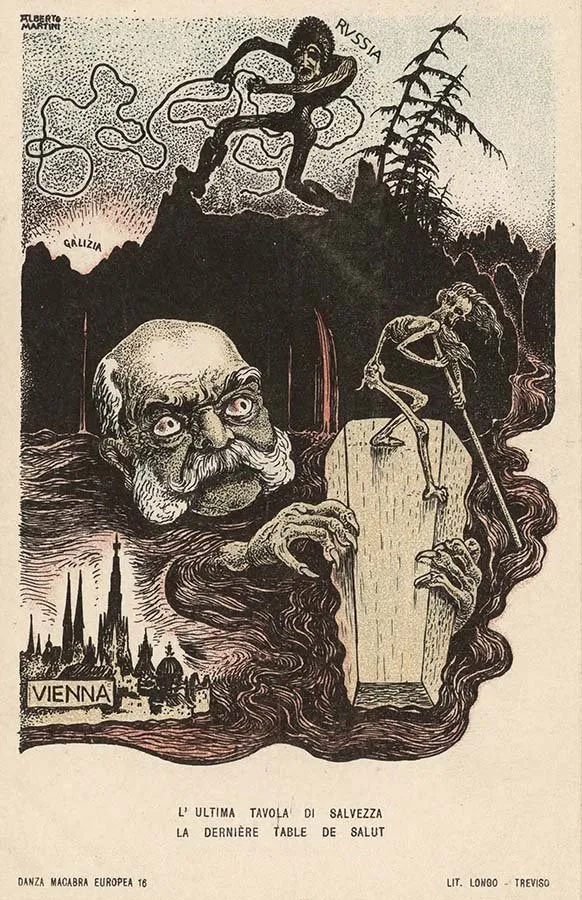 Alberto Martini: L'ultima tavola di salvezza (litografía, Danza Macabra Europea, 1915-1916)