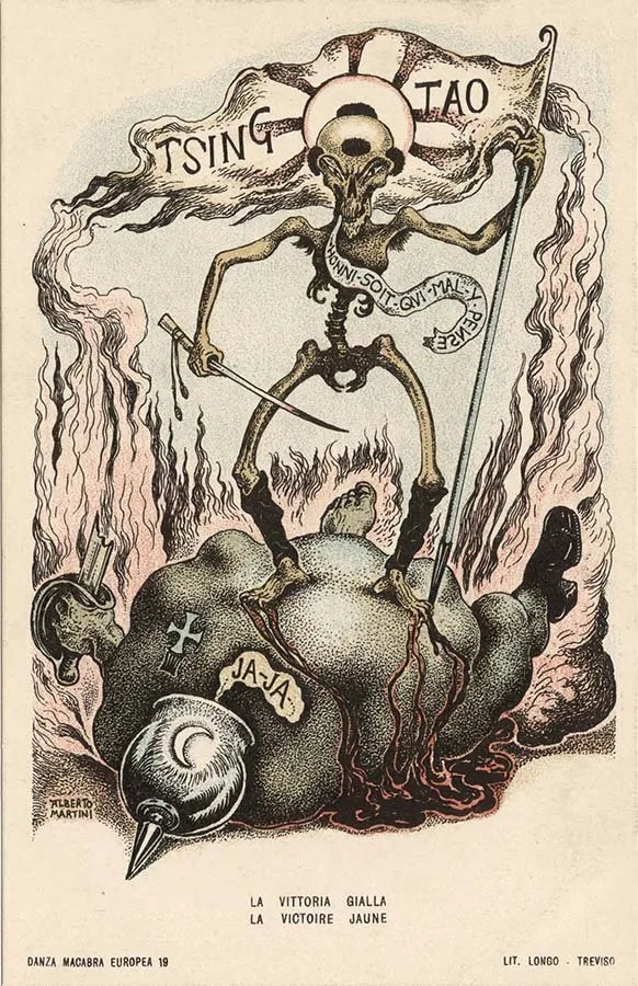 Alberto Martini: La vittoria gialla (litografía, Danza Macabra Europea, 1915-1916)