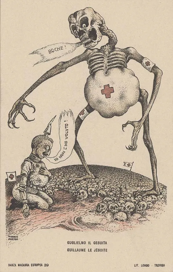 Alberto Martini: Guglielmo il gesuita (litografía, Danza Macabra Europea, 1915-1916)