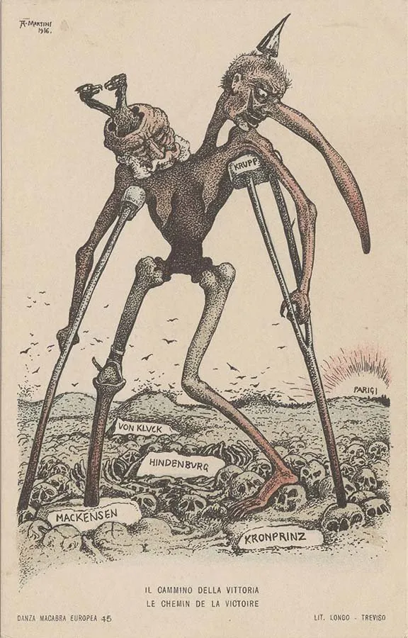 Alberto Martini: Il cammino della vittoria (litografía, Danza Macabra Europea, 1915-1916)