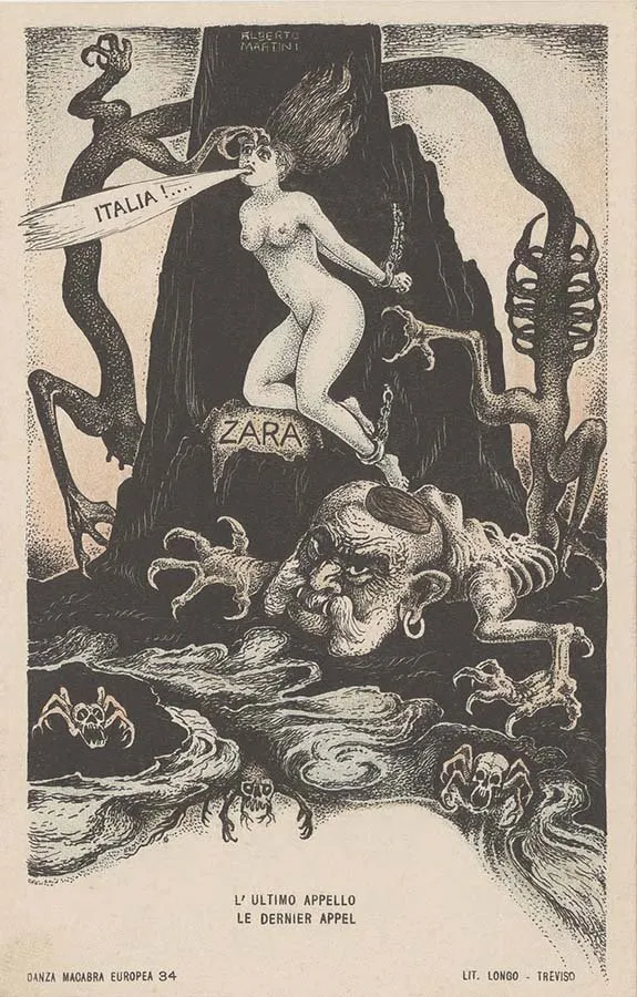 Alberto Martini: L'ultimo appello (litografía, Danza Macabra Europea, 1915-1916)