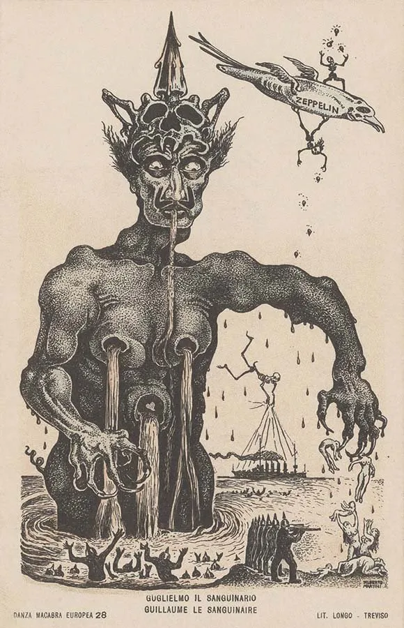 Alberto Martini: Guglielmo il sanguinario (litografía, Danza Macabra Europea, 1915-1916)