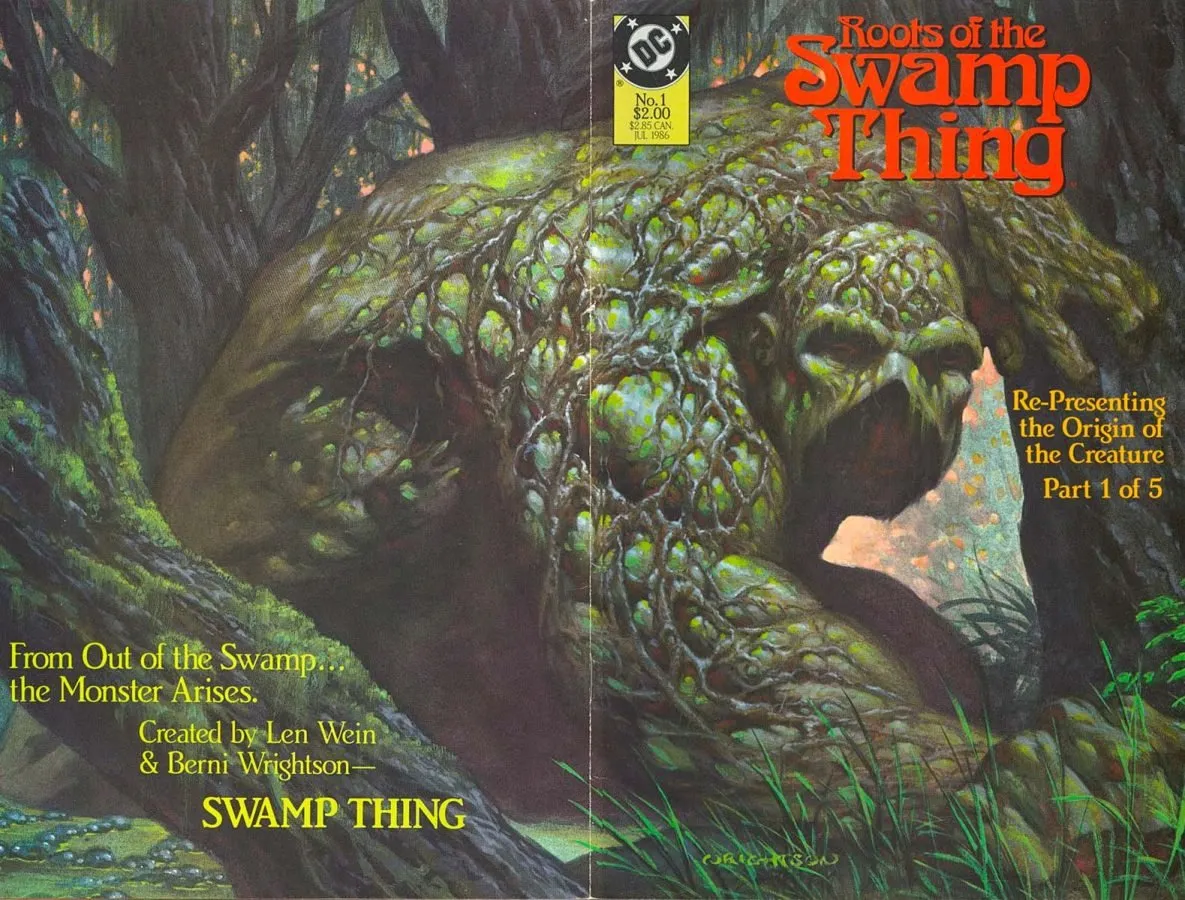 Portada de «Roots of the Swamp Thing» nº 1, de Bernie Wrightson