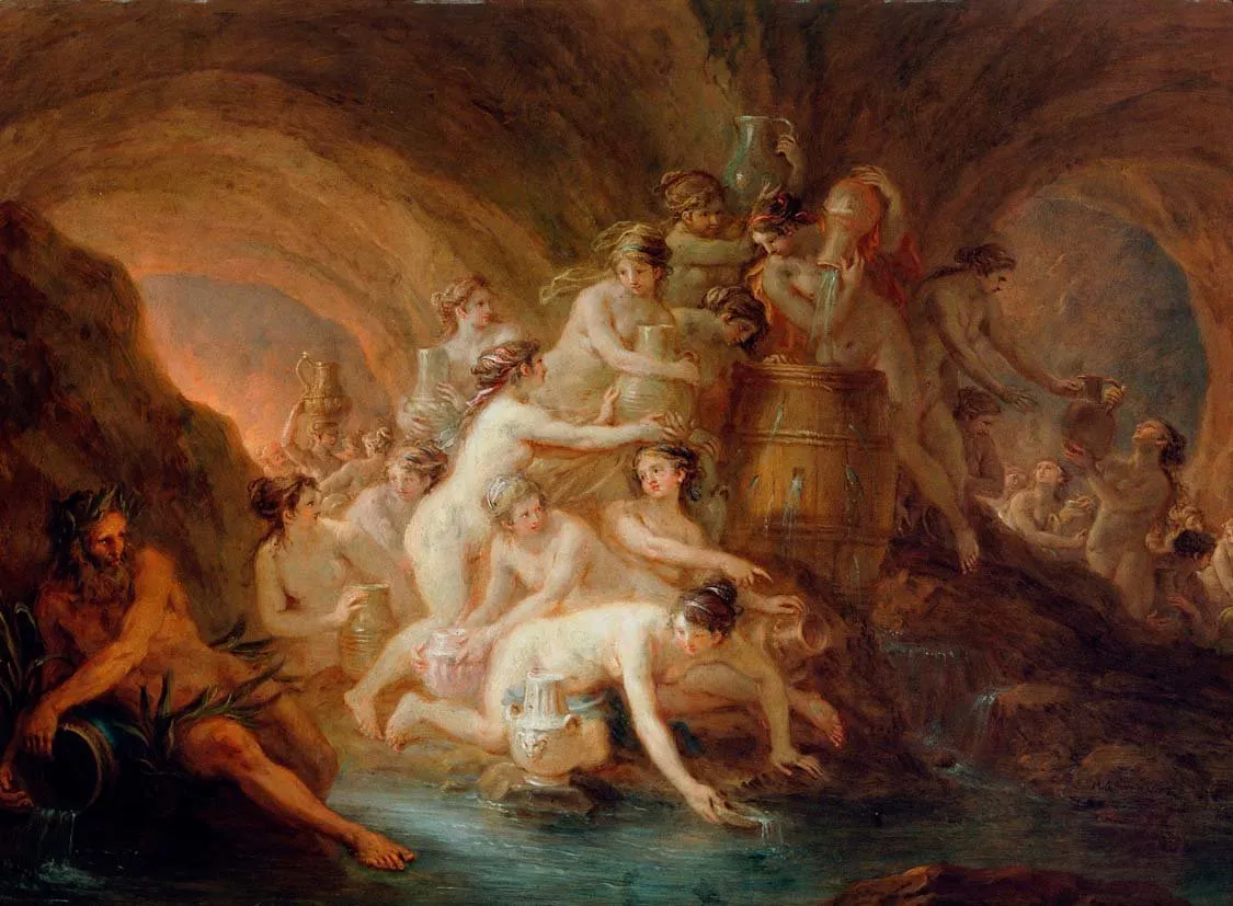Pintura «El castigo de las Danaides» de Martin Johann Schmidt