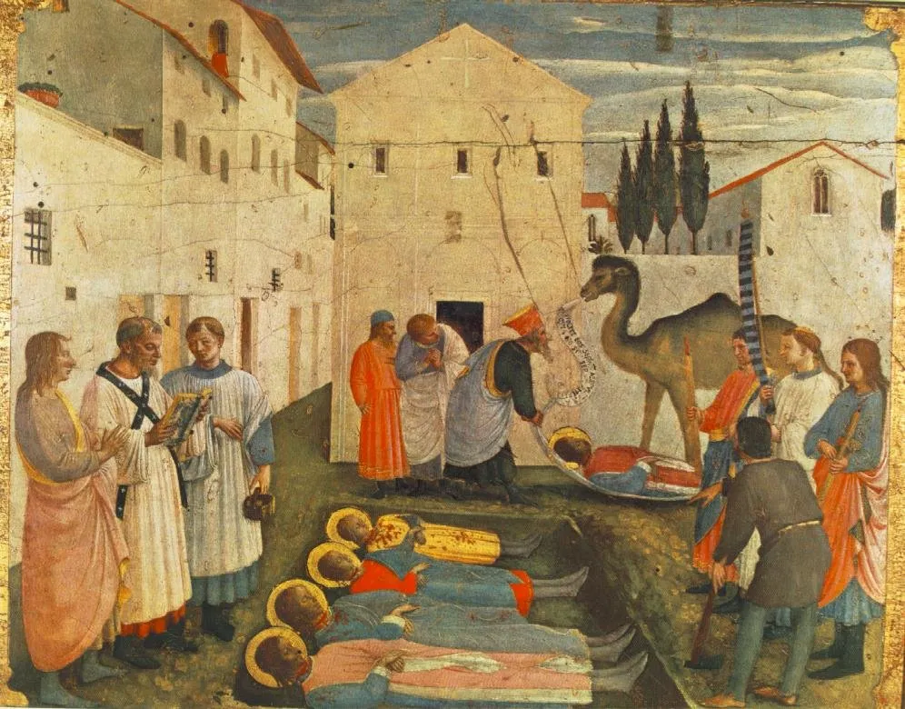 Fra Angelico: entierro de los santos Cosme y Damián