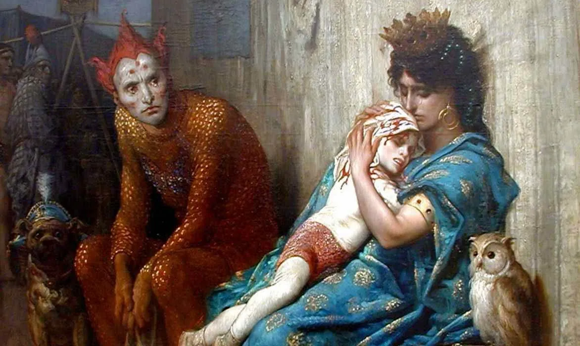 El dolor de una madre, según Gustave Doré: Los Saltimbanquis