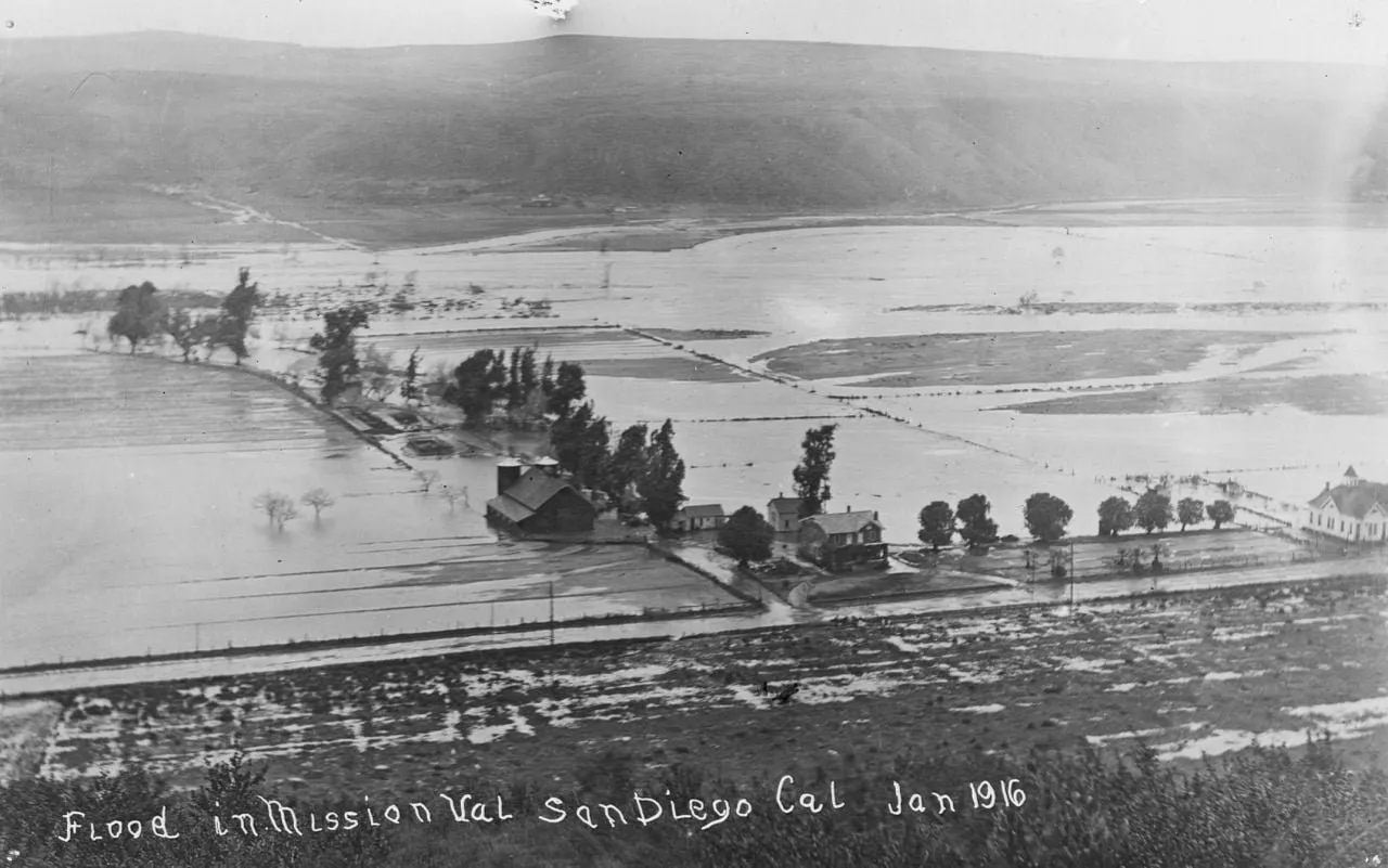 Rotura de la presa Sweetwater durante la inundación de 1916