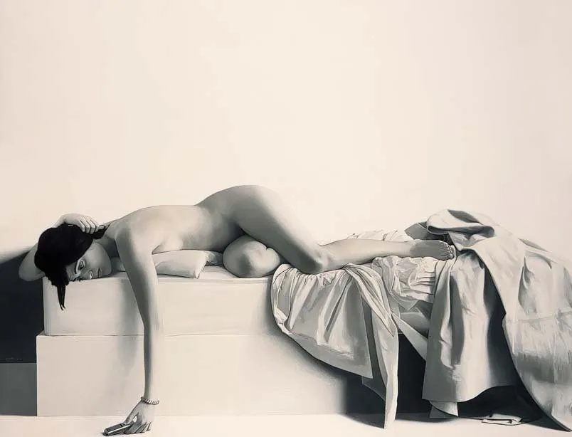 Desnudo femenino reclinado, obra de los hermanos Santilari