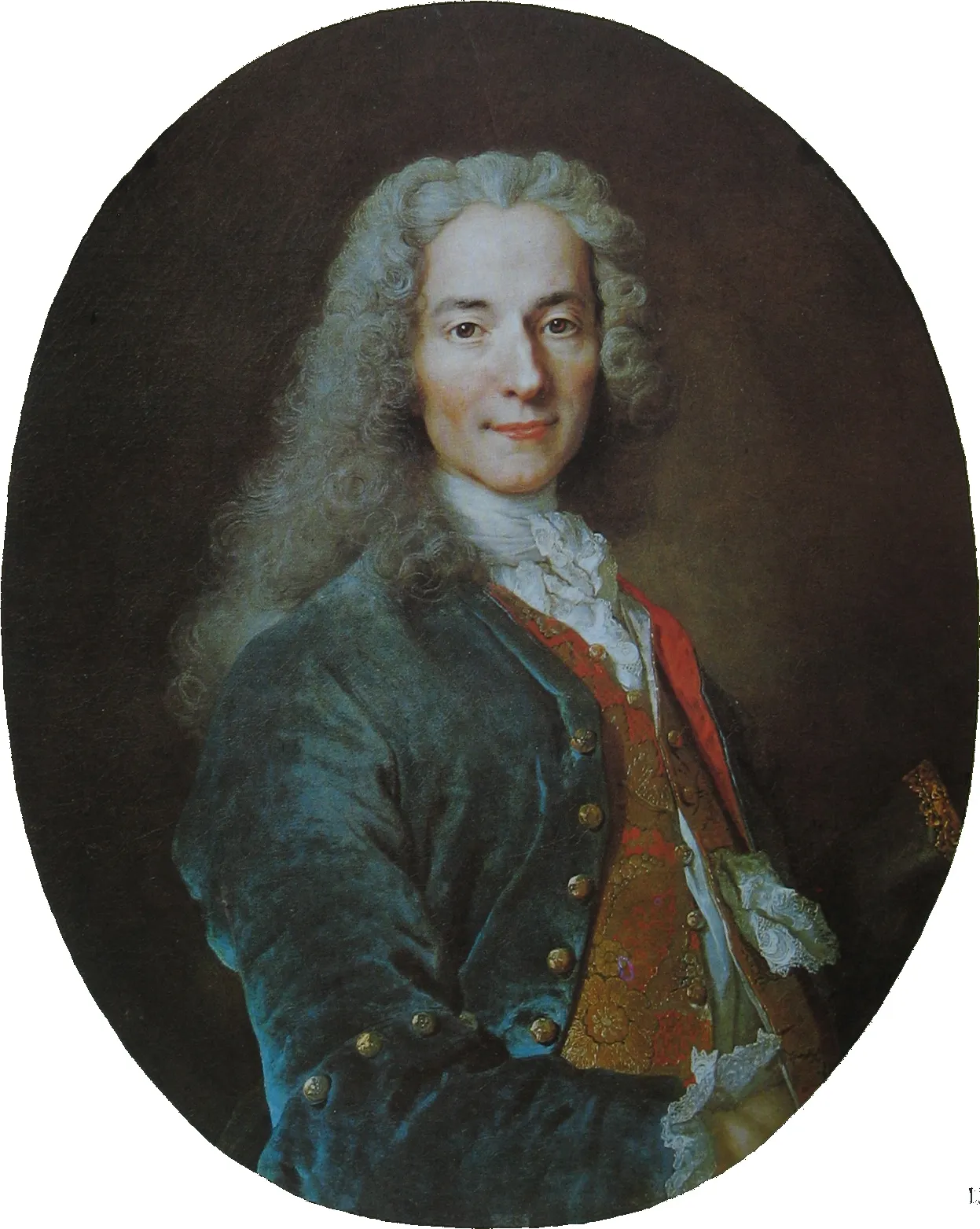 Voltaire, retrato de Nicolas de Largillière (h. 1724-1725, Versalles). Dominio público