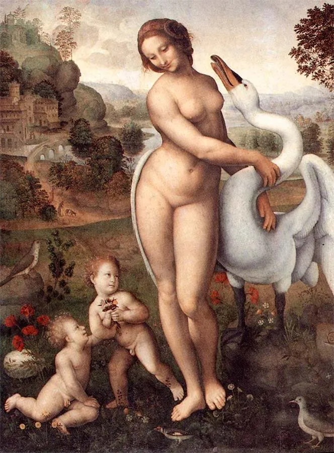 Leonardo da Vinci: Leda y el cisne (1530)