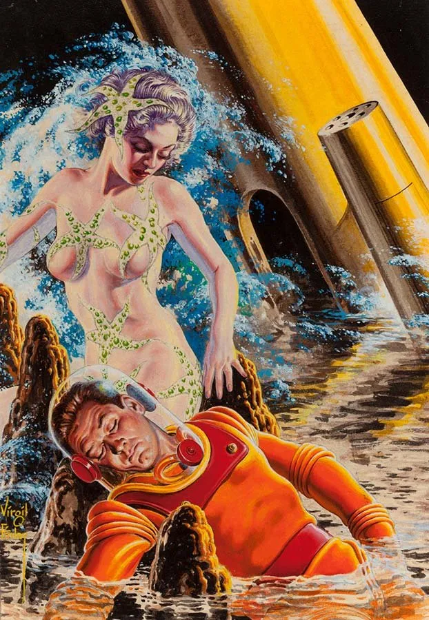 Virgil Finlay: ilustración de «Mistress of Viridis» (1956)