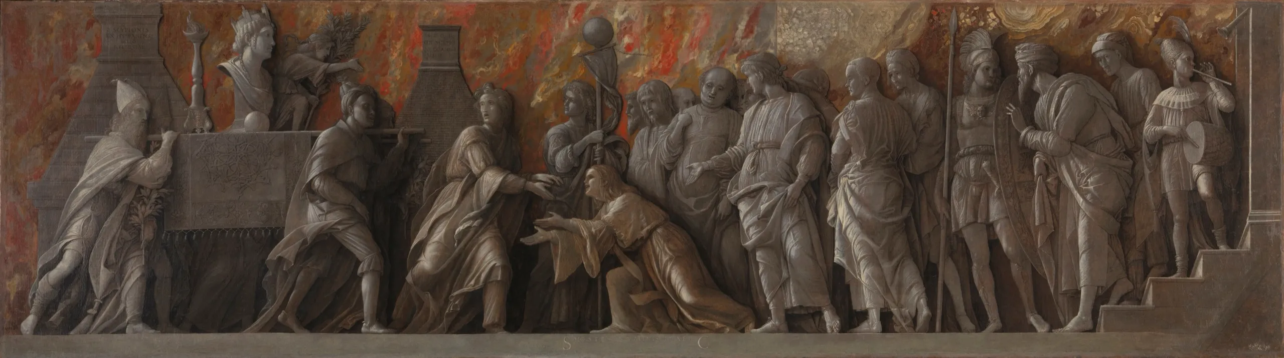 La introducción del culto de Cibeles en Roma, de Andrea Mantegna (1505-1506). The National Gallery, Londres (inv. NG902).