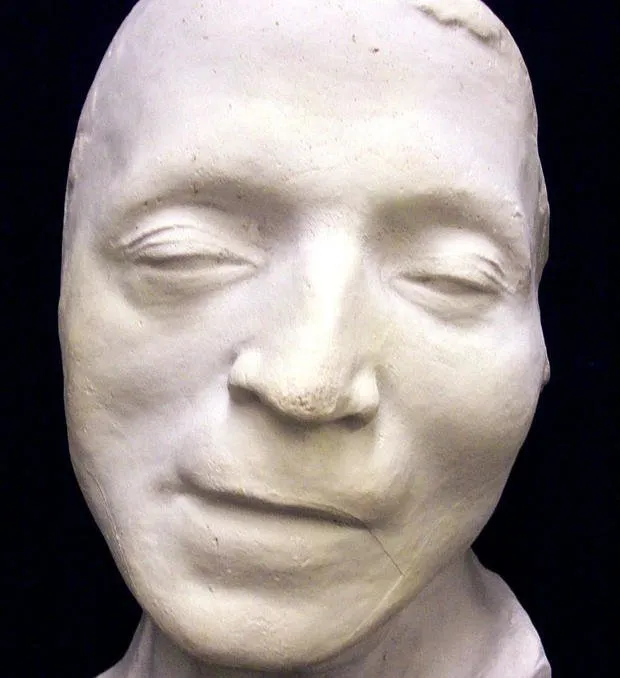 Mascarilla mortuoria de Marat en cera
