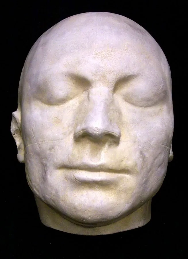 Mascarilla mortuoria de Robespierre en cera
