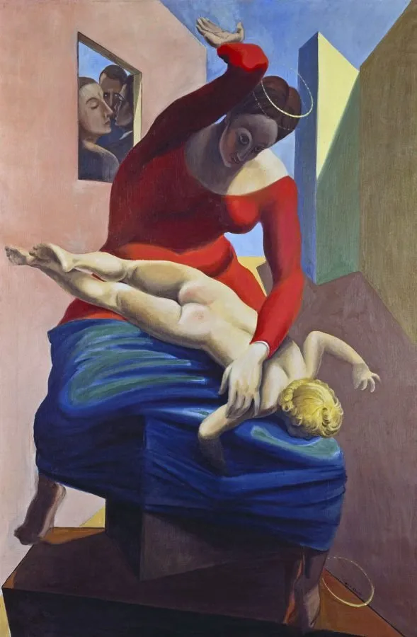 Max ernst la virgen castigando al nino jesus delante de tres testigos andre breton paul eluard y el pintor