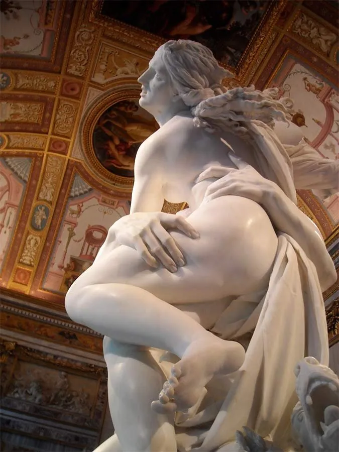 Primer plano del rapto de Proserpina, de Gian Lorenzo Bernini (1661 - 1662)
