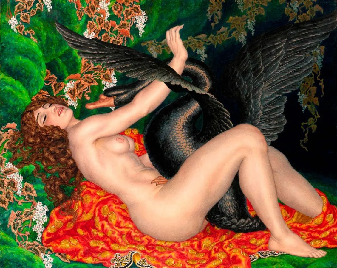 Nikolai Kalmakov: Leda y el cisne (1917)