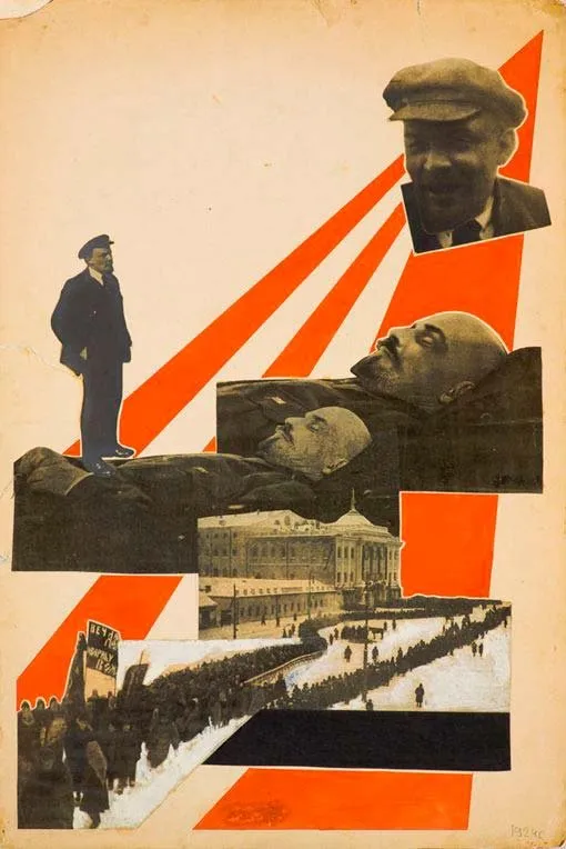 Fotomontaje de Ródchenko sobre la muerte de Lenin (1924)