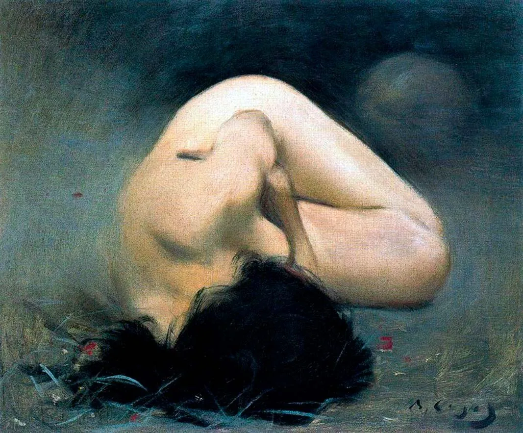 Ramón Casas: desnudo de Júlia Peraire recostada