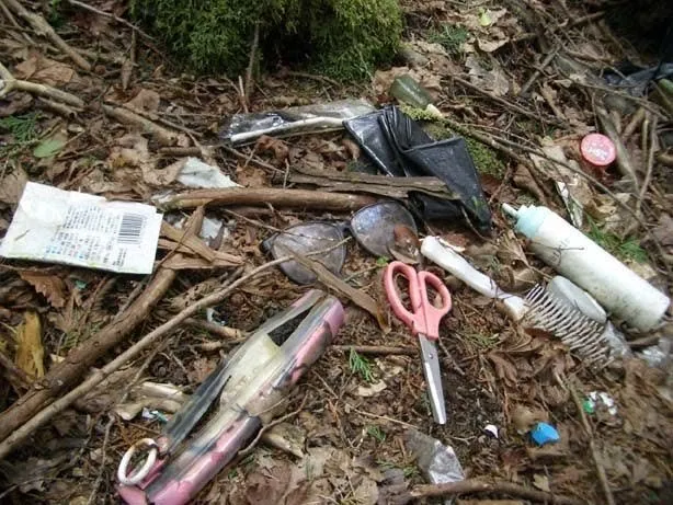 Objetos personales hallados en el bosque de Aokigahara